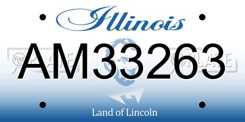AM33263 Illinois License Plate