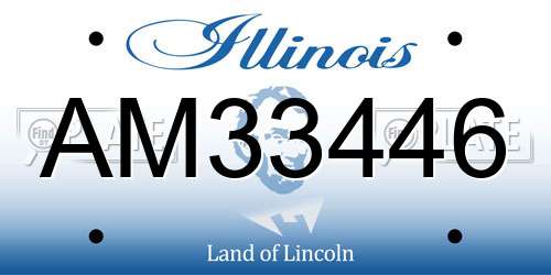 AM33446 Illinois License Plate