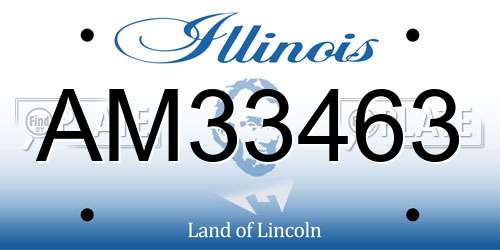 AM33463 Illinois License Plate