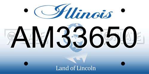 AM33650 Illinois License Plate