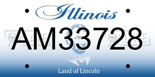 AM33728 Illinois License Plate