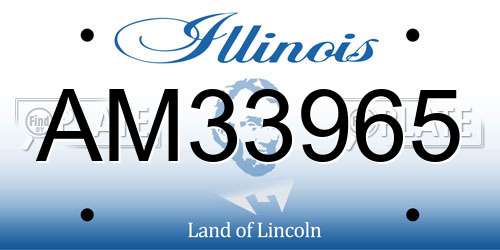 AM33965 Illinois License Plate