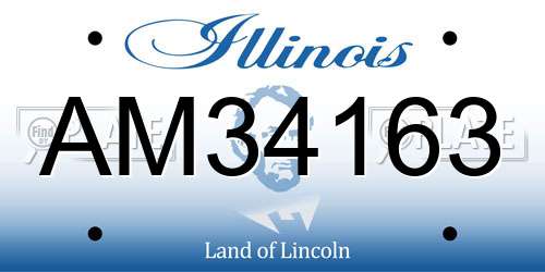AM34163 Illinois License Plate