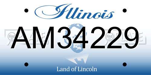 AM34229 Illinois License Plate