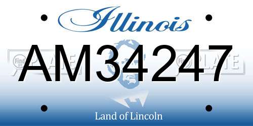AM34247 Illinois License Plate
