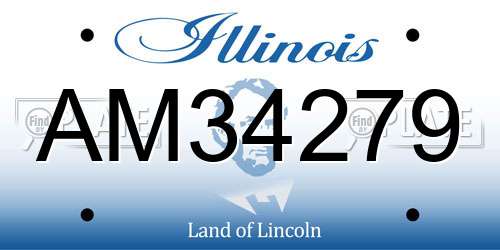 AM34279 Illinois License Plate