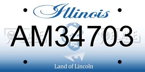 AM34703 Illinois License Plate