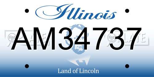 AM34737 Illinois License Plate