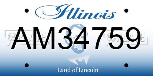 AM34759 Illinois License Plate
