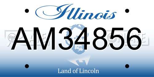AM34856 Illinois License Plate