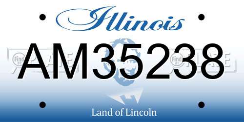 AM35238 Illinois License Plate