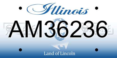 AM36236 Illinois License Plate