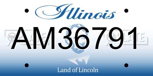 AM36791 Illinois License Plate