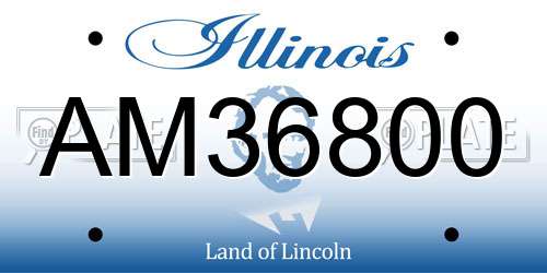 AM36800 Illinois License Plate
