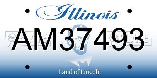 AM37493 Illinois License Plate