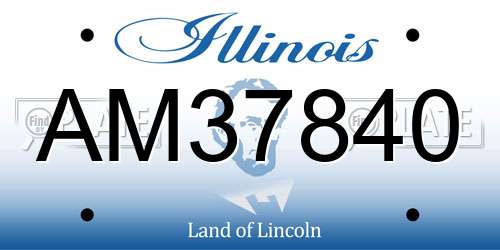 AM37840 Illinois License Plate