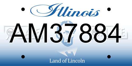 AM37884 Illinois License Plate