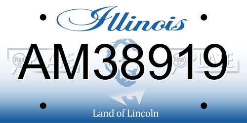 AM38919 Illinois License Plate
