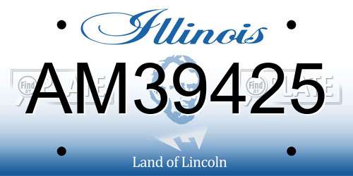 AM39425 Illinois License Plate