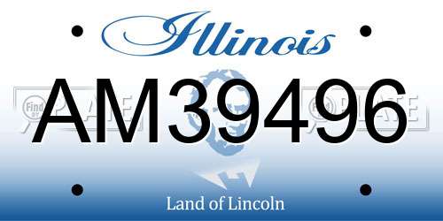 AM39496 Illinois License Plate