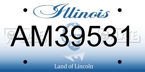 AM39531 Illinois License Plate