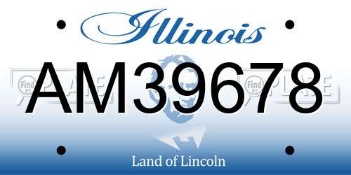AM39678 Illinois License Plate