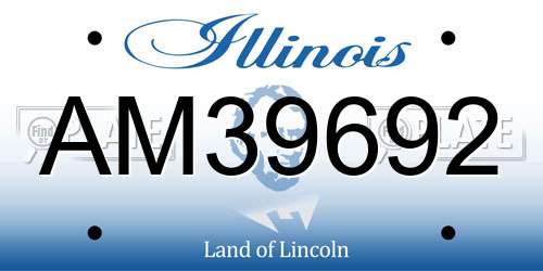 AM39692 Illinois License Plate