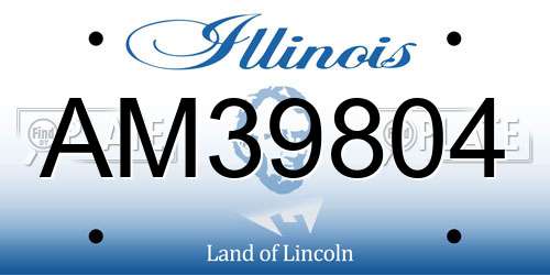AM39804 Illinois License Plate
