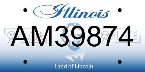 AM39874 Illinois License Plate