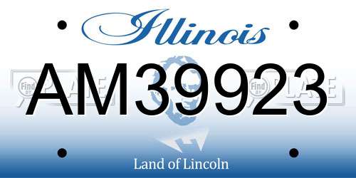 AM39923 Illinois License Plate