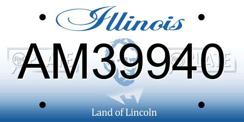 AM39940 Illinois License Plate