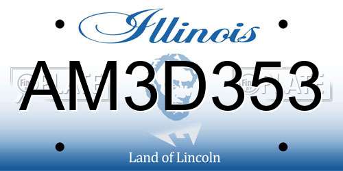 AM3D353 Illinois License Plate