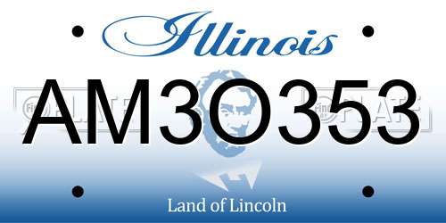 AM3O353 Illinois License Plate
