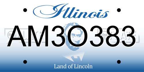 AM3O383 Illinois License Plate
