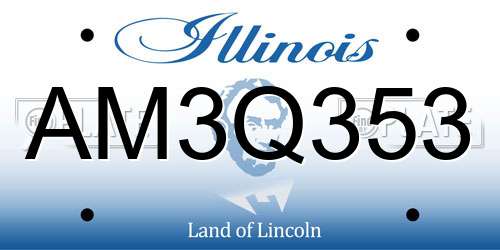 AM3Q353 Illinois License Plate