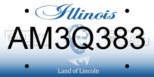 AM3Q383 Illinois License Plate