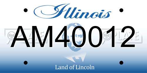 AM40012 Illinois License Plate