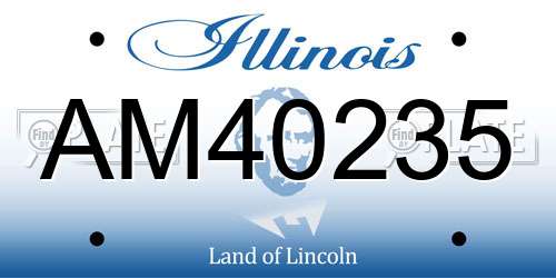 AM40235 Illinois License Plate