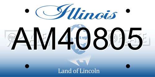 AM40805 Illinois License Plate