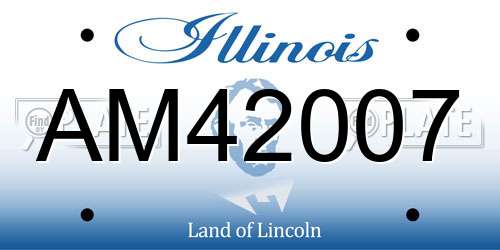 AM42007 Illinois License Plate