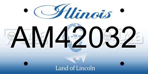 AM42032 Illinois License Plate