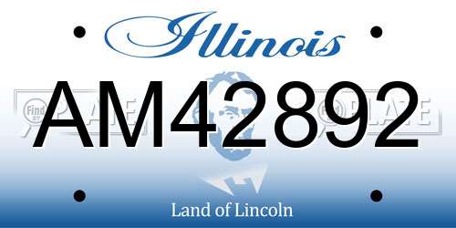 AM42892 Illinois License Plate