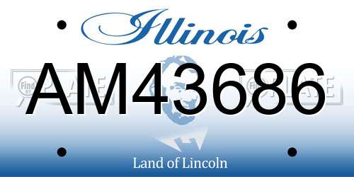 AM43686 Illinois License Plate