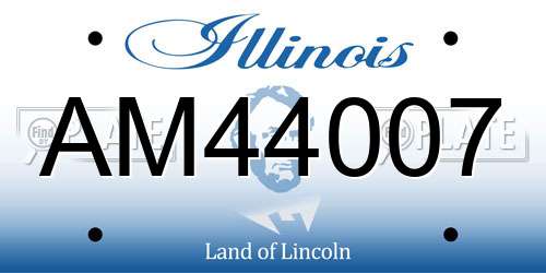AM44007 Illinois License Plate