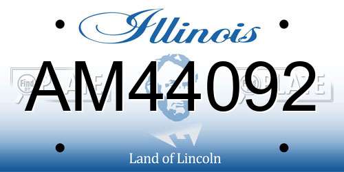 AM44092 Illinois License Plate