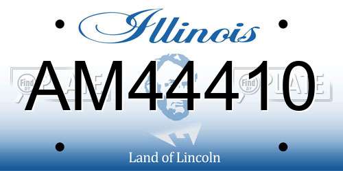 AM44410 Illinois License Plate