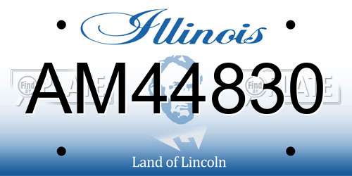 AM44830 Illinois License Plate