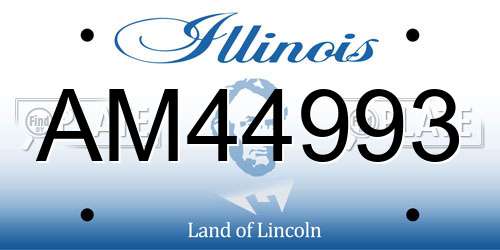 AM44993 Illinois License Plate