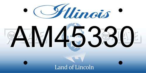 AM45330 Illinois License Plate