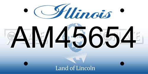AM45654 Illinois License Plate